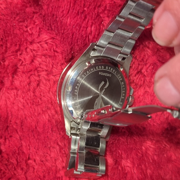 Men's Silver and Orange Watch - Picture 4 of 6